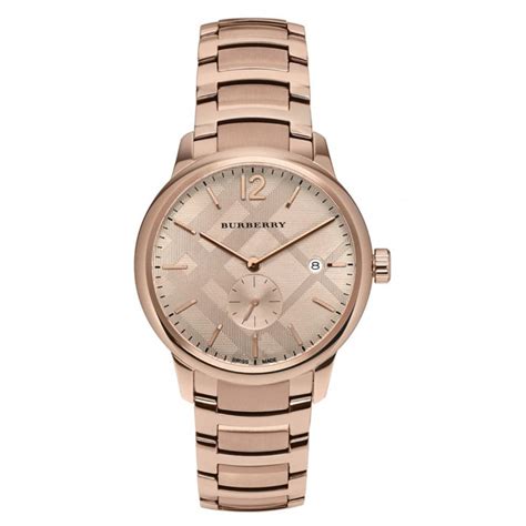 rose gold burberry mens watch|Burberry Men's The Classic Rose Gold Watch .